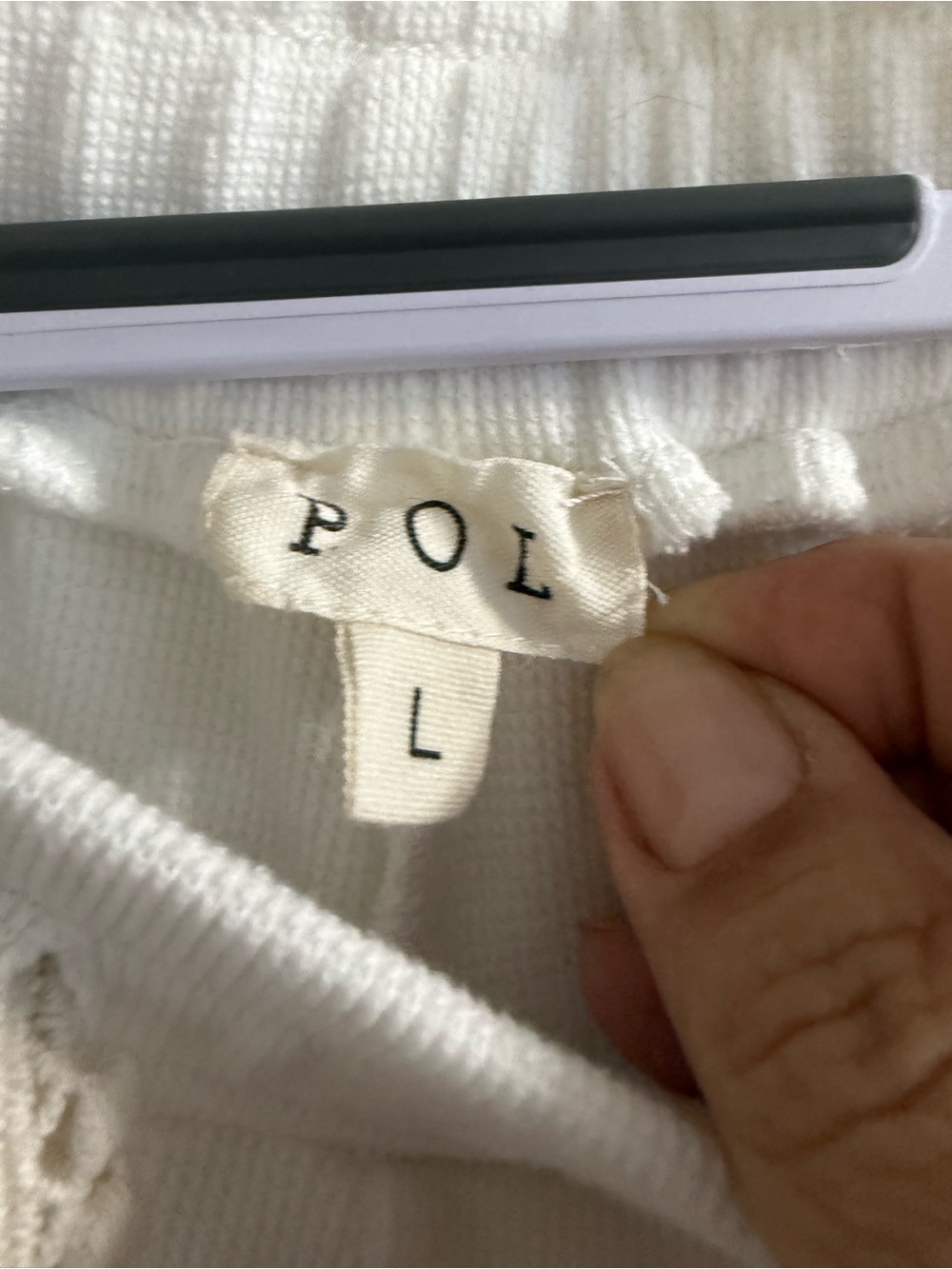 POL Cream & White Lace Panel Jogger Track Pants - Picture 6 of 6